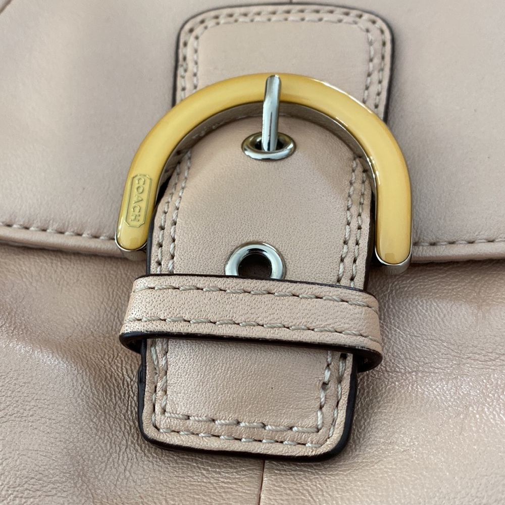 Coach Crossbody Leather Bag Pink Silver Toned Hardware Small Purse - Picture 3 of 17